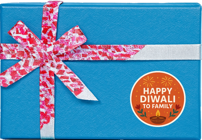 Smeeps Happy Diwali to Family Sticker – 7.62 x 7.62 cm Festive Round Diya Decal | Celebration Decor | Waterproof & UV-Resistant Vinyl