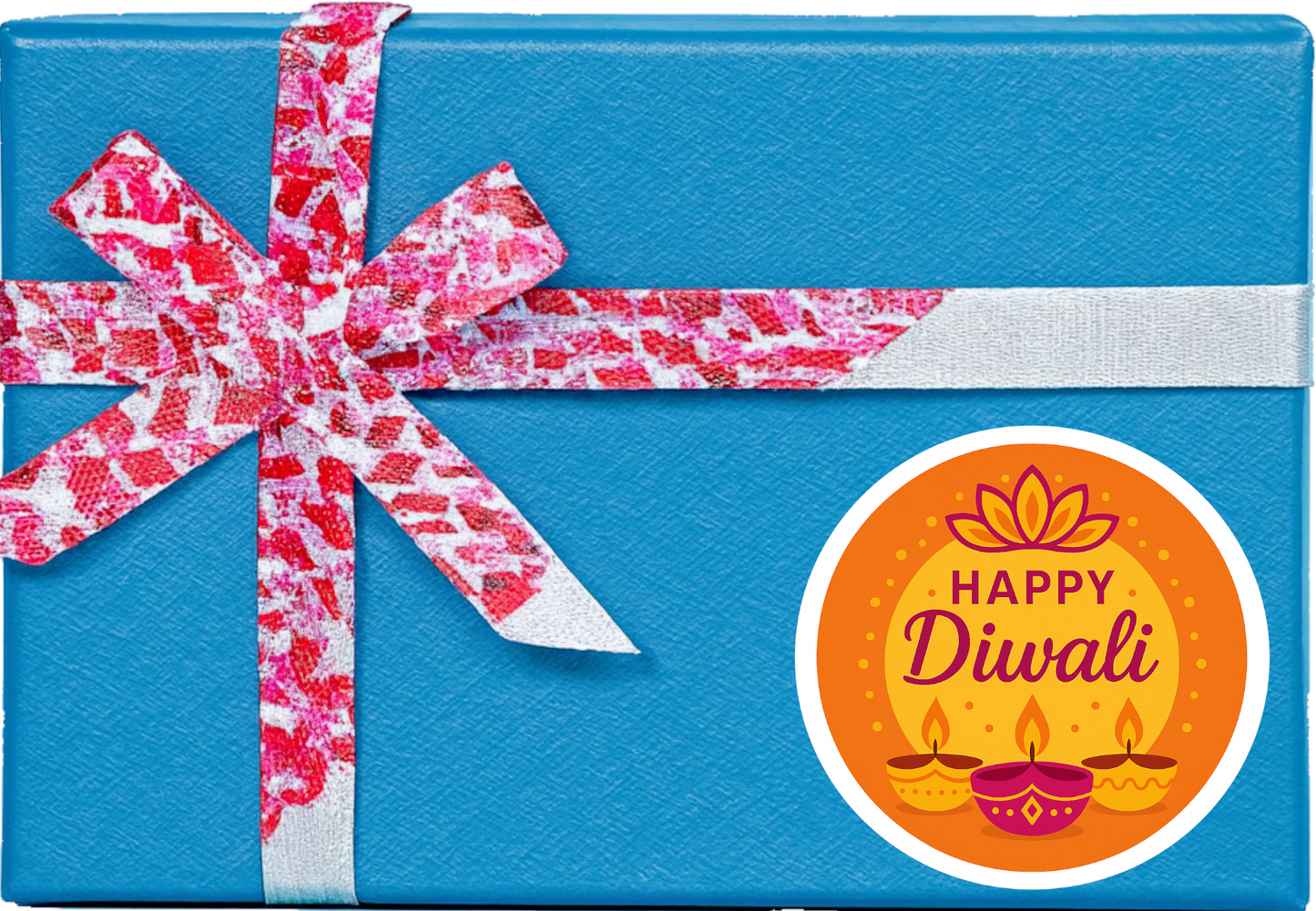 Smeeps Happy Diwali Sticker – 10.16 x 10.16 cm Round Lotus & Diya Design | Festive Deepavali Décor Decal | Waterproof & UV-Resistant Vinyl