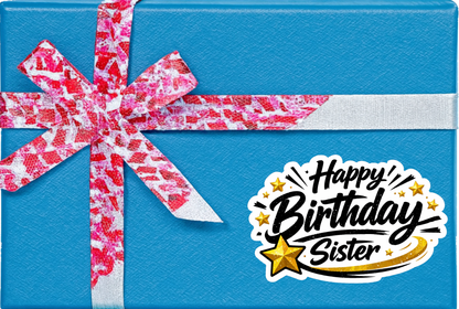 Smeeps Happy Birthday Sister Sticker – 10.16 × 6.35 cm (4 × 2.5 Inch) Waterproof Vinyl Die-Cut Birthday Sticker for Sister Gift Decoration, Greeting Cards & Party Supplies | Pack of 1