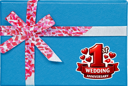 Smeeps 1st Wedding Anniversary Sticker – 11.43 × 9.40 cm (4.5 × 3.7 Inch) Romantic First Anniversary Vinyl Die-Cut Sticker with Heart Design | Waterproof UV Resistant | Pack of 1