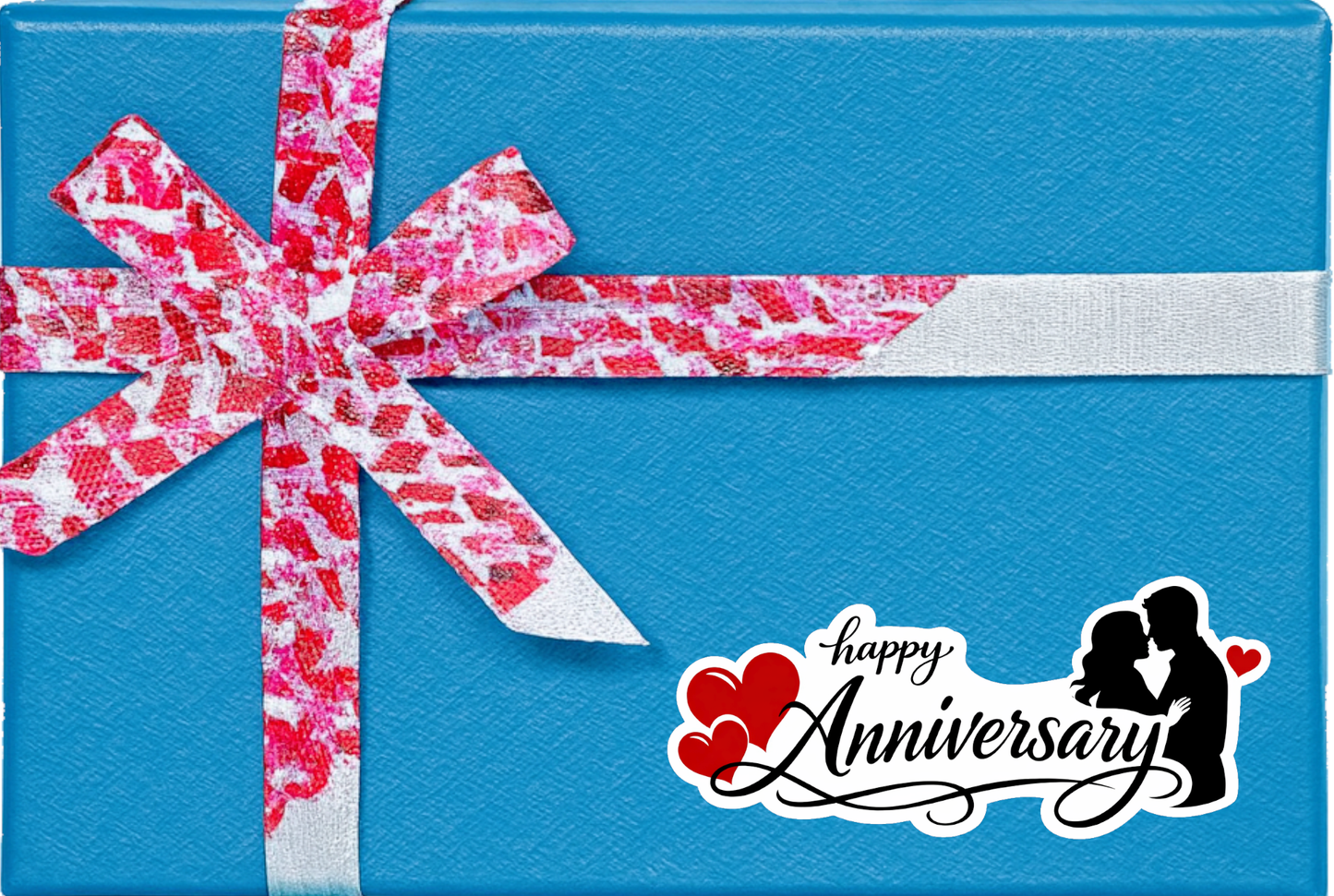 Smeeps Happy Anniversary Couple Sticker – 10.16 × 4.32 cm (4 × 1.7 Inch) Romantic Anniversary Vinyl Die-Cut Sticker for Gift Boxes, Wedding Anniversary Decorations, Scrapbooks & DIY Crafts | Waterproof UV Resistant | Pack of 1