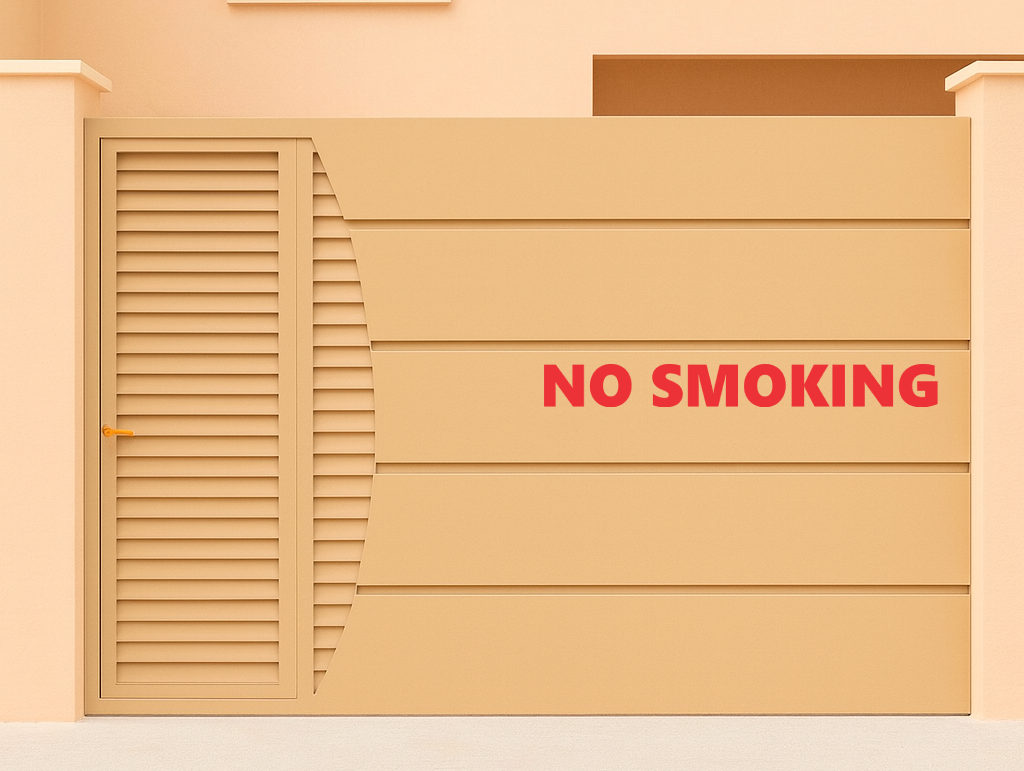 Smeeps No Smoking Sticker – 27.8 x 3 cm Safety Warning Sign | Red Bold Vinyl Decal for Offices, Shops, Parking Areas, Apartments | Waterproof & UV Resistant