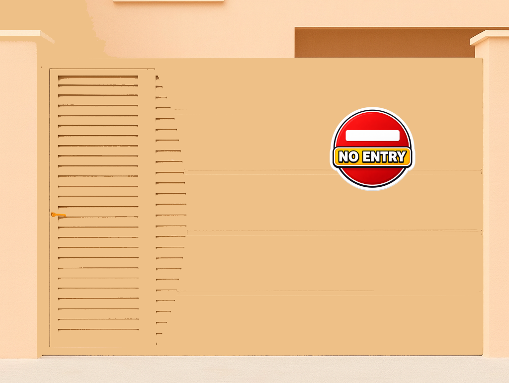 Smeeps No Entry Warning Sticker – 15.24 × 15.50 cm (6 × 6.1 Inch) Waterproof Reflective Vinyl Decal for Door, Wall, Car & Bike | UV Resistant Safety Sign Sticker