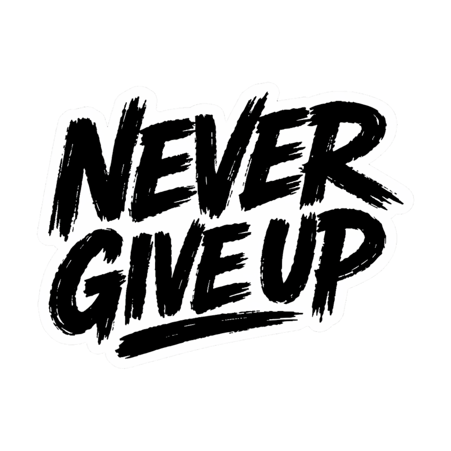 Smeeps Never Give Up Motivational Vinyl Sticker – 10.16 × 7.62 cm (4 × 3 Inch) Waterproof Inspirational Quote Sticker for Car, Bike, Laptop & Helmet | UV Resistant | Wash Proof | Pack of 1