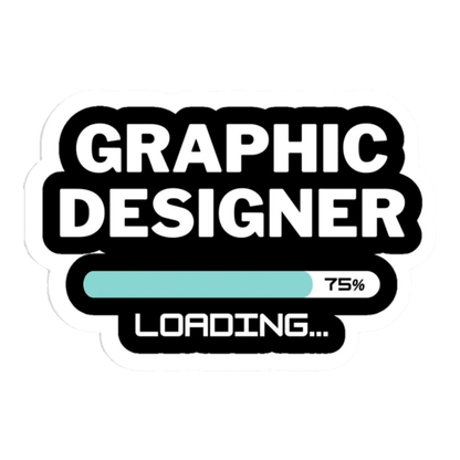 Smeeps “Graphic Designer Loading…” Sticker – 10.93 x 7.62 cm Creative Progress Bar Vinyl Decal | Funny Designer Humor Sticker | Waterproof & UV-Resistant Car, Laptop & Workspace Sticker