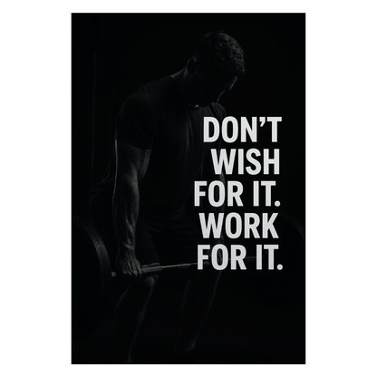Smeeps Motivational Gym Wall Poster – “Don’t Wish For It, Work For It” Quote | Fitness Workout Room Décor | 30.48 x 45.72 cm Premium Gym Inspiration Print
