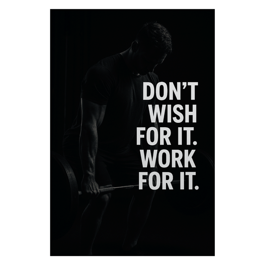 Smeeps Motivational Gym Wall Poster – “Don’t Wish For It, Work For It” Quote | Fitness Workout Room Décor | 30.48 x 45.72 cm Premium Gym Inspiration Print