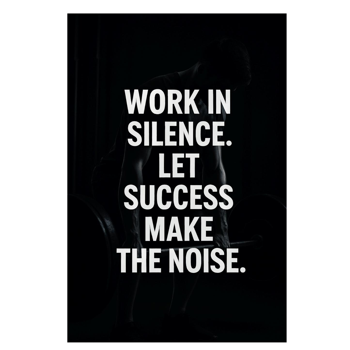 Smeeps Motivational Gym Wall Poster – “Work in Silence. Let Success Make the Noise.” Quote | Premium Fitness Room Décor | 30.48 x 45.72 cm Workout Inspiration Print