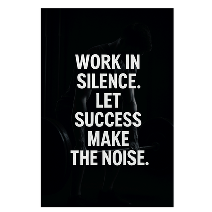 Smeeps Motivational Gym Wall Poster – “Work in Silence. Let Success Make the Noise.” Quote | Premium Fitness Room Décor | 30.48 x 45.72 cm Workout Inspiration Print