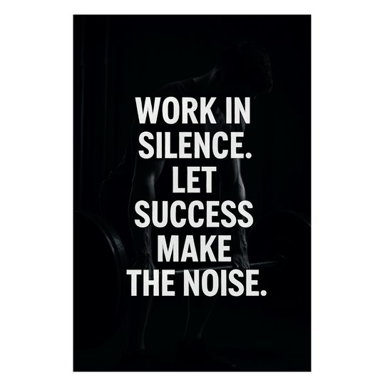 Smeeps Motivational Gym Wall Poster – “Work in Silence. Let Success Make the Noise.” Quote | Premium Fitness Room Décor | 30.48 x 45.72 cm Workout Inspiration Print