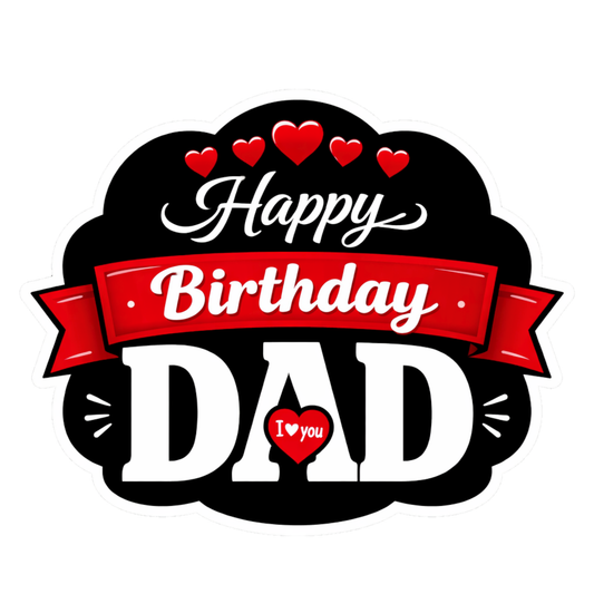 Smeeps Happy Birthday Dad Sticker – 10.16 × 8.13 cm (4 × 3.2 Inch) Waterproof Vinyl Die-Cut Birthday Sticker for Dad Gift Box, Father Birthday Decoration, Scrapbook & Return Gifts | Pack of 1