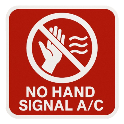Smeeps No Hand Signal A/C Sticker – 4 x 4 inch | Red Safety Instruction Sign for Office & Industrial Spaces