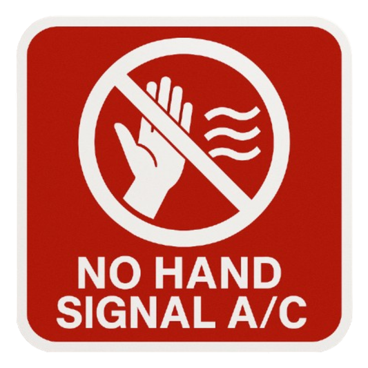 Smeeps No Hand Signal A/C Sticker – 4 x 4 inch | Red Safety Instruction Sign for Office & Industrial Spaces