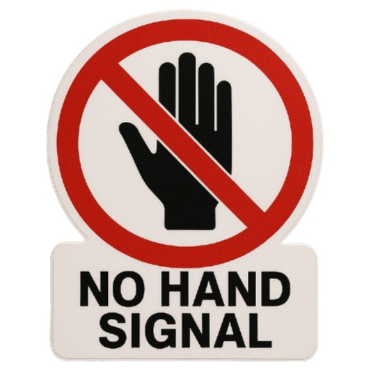 Smeeps No Hand Signal Sticker – 4 x 4 inch | Safety Sign for Office & Workplace Walls, Doors, and Cabins