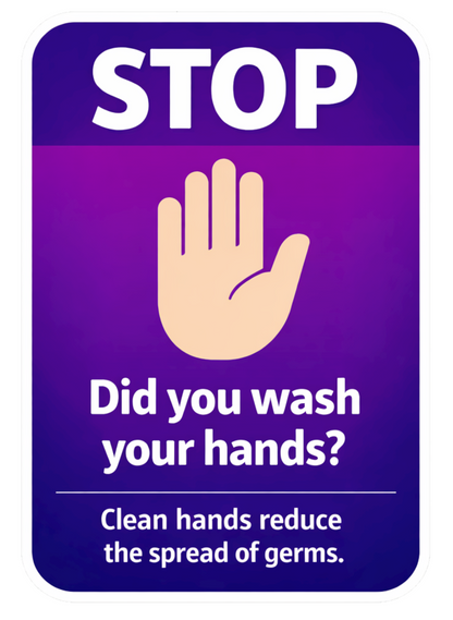 Smeeps Wash Your Hands Safety Sticker – 15.24 × 10.42 cm (6 × 4.1 Inch) Waterproof Hygiene Reminder Sticker for Washroom, Office, School & Hospital | UV Resistant | Wash Proof | Pack of 1