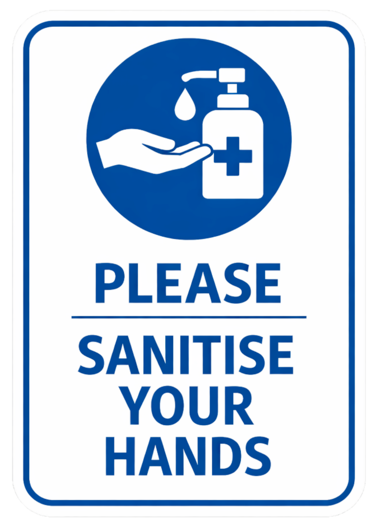 Smeeps Please Sanitise Your Hands Sticker – 17.78 × 12.20 cm (7 × 4.8 Inch) Waterproof Hygiene Safety Sign for Office, Hospital, School & Shop Entrance | UV Resistant | Wash Proof | Pack of 1