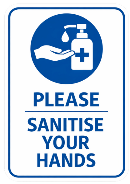 Smeeps Please Sanitise Your Hands Sticker – 17.78 × 12.20 cm (7 × 4.8 Inch) Waterproof Hygiene Safety Sign for Office, Hospital, School & Shop Entrance | UV Resistant | Wash Proof | Pack of 1