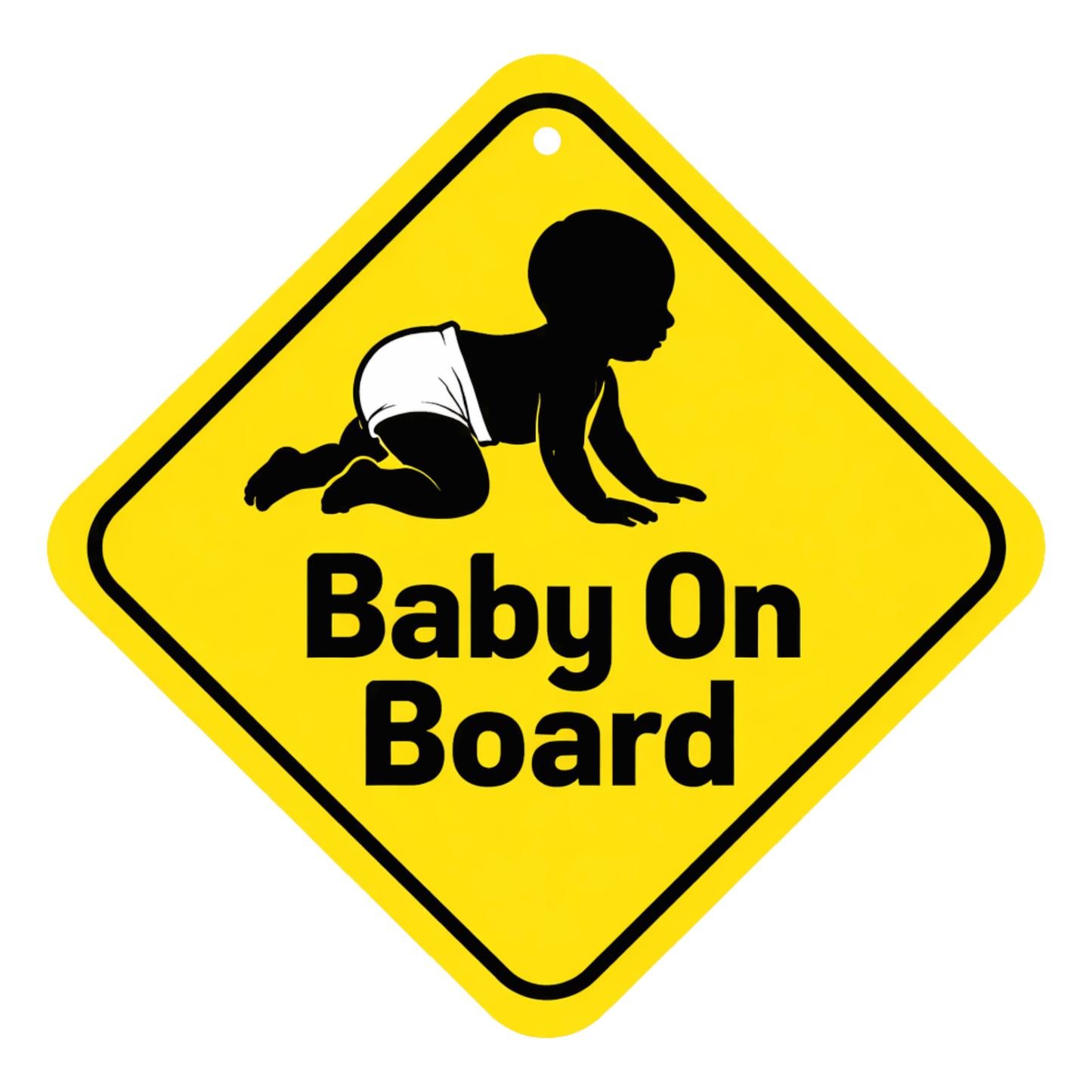 Smeeps Baby On Board Hanging Sign – 20.32 × 20.32 cm (8 × 8 Inch) Waterproof Baby Safety Car Hanging Board with Suction Cup | Infant Warning Vehicle Sign