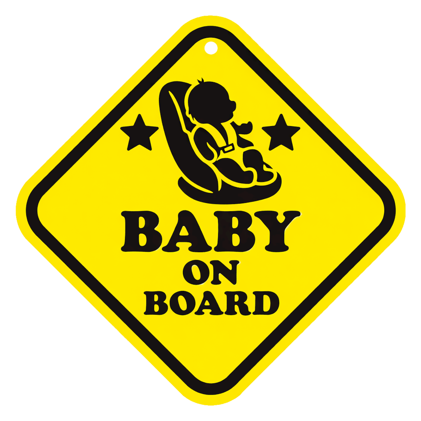Smeeps Baby On Board Hanging Sign – 20.32 × 20.32 cm (8 × 8 Inch) Waterproof Baby Car Seat Safety Hanging Board with Suction Cup | Infant Safety Vehicle Warning Sign