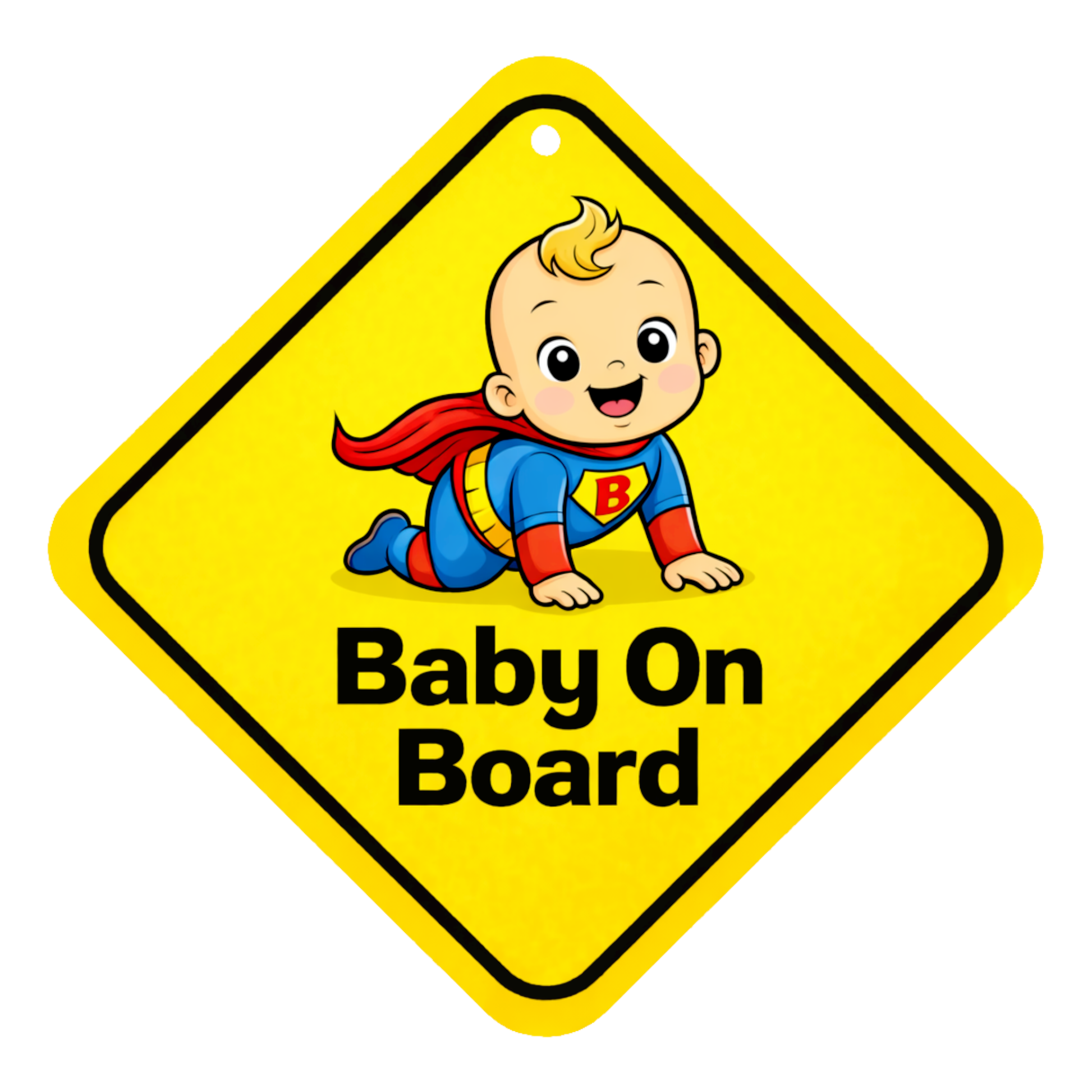 Smeeps Baby On Board Hanging Sign – 20.32 × 20.32 cm (8 × 8 Inch) Cute ...