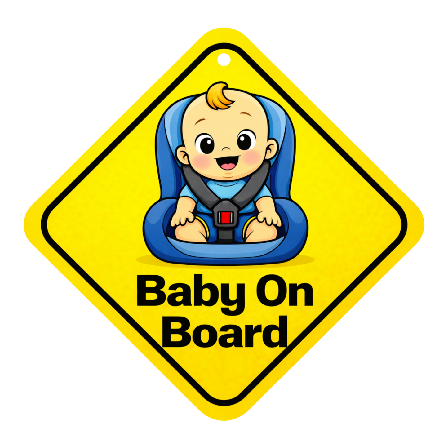 Smeeps Baby On Board Hanging Sign – 20.32 × 20.32 cm (8 × 8 Inch) Cute Baby Car Seat Waterproof Car Hanging Board with Suction Cup | Baby Safety Vehicle Warning Sign