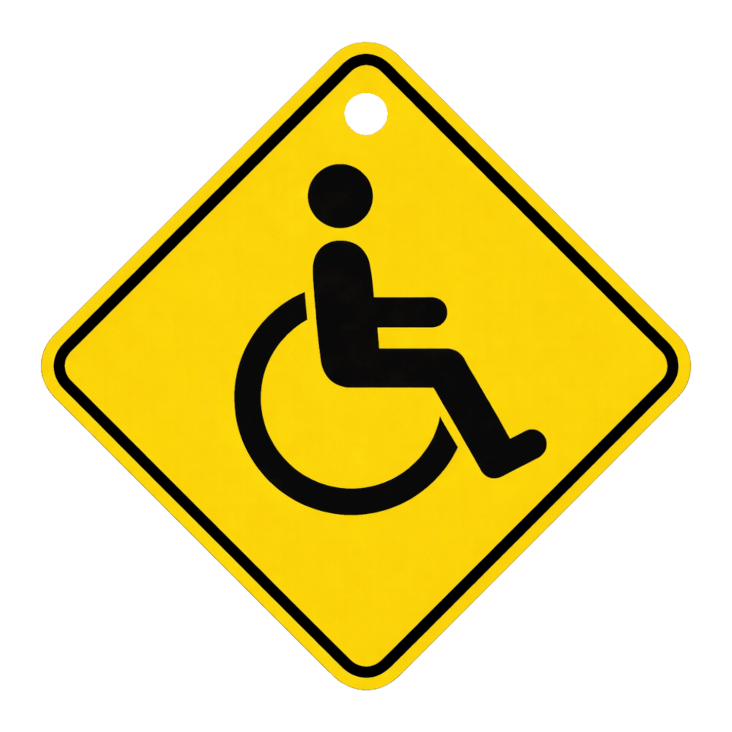 Smeeps Wheelchair Accessible On Board Hanging Sign – 20.32 × 20.32 cm (8 × 8 Inch) Waterproof Disability Awareness Car Hanging Board with Suction Cup | Handicap Safety Vehicle Sign