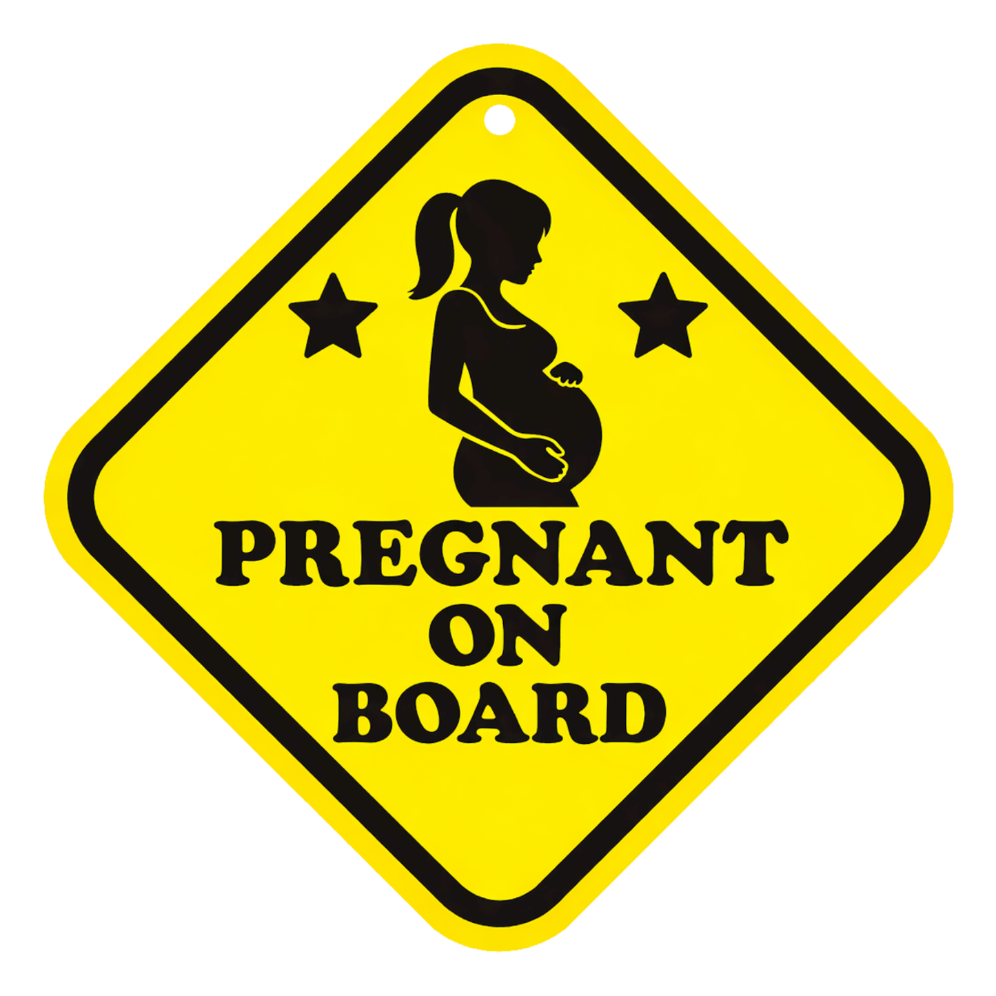 Smeeps Pregnant On Board Hanging Sign – 20.32 × 20.32 cm (8 × 8 Inch) Waterproof Pregnancy Safety Car Hanging Board with Suction Cup | Baby Safety Vehicle Warning Sign