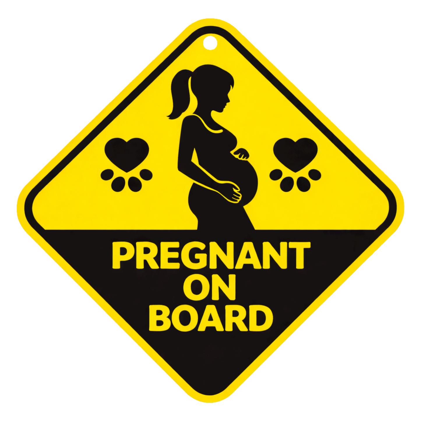 Smeeps Pregnant On Board Hanging Sign – 20.32 × 20.32 cm (8 × 8 Inch) Waterproof Pregnancy Safety Car Hanging Board with Suction Cup | Maternity Warning Vehicle Sign