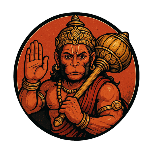 Smeeps Lord Hanuman Bike Sticker – Bold Round Devotional Design – 7.6 x 7.6 cm | Waterproof Vinyl Decal for Bikes