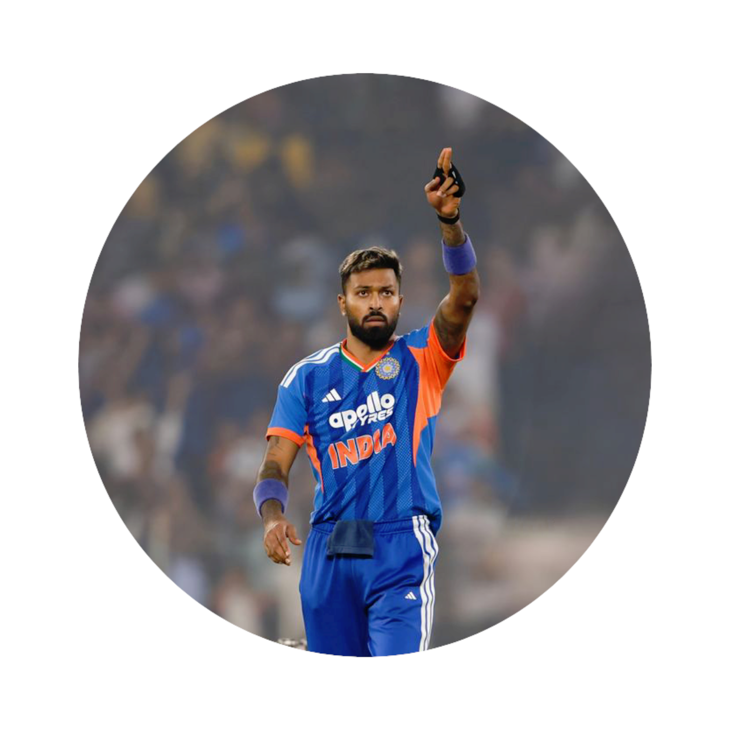 Smeeps Hardik Pandya India Sticker – 10.16 × 10.16 cm (4 × 4 Inch) Round Car & Bike Vinyl Decal | Team India All-Rounder Design | Waterproof UV Resistant