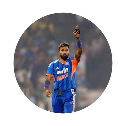 Smeeps Hardik Pandya India Sticker – 10.16 × 10.16 cm (4 × 4 Inch) Round Car & Bike Vinyl Decal | Team India All-Rounder Design | Waterproof UV Resistant