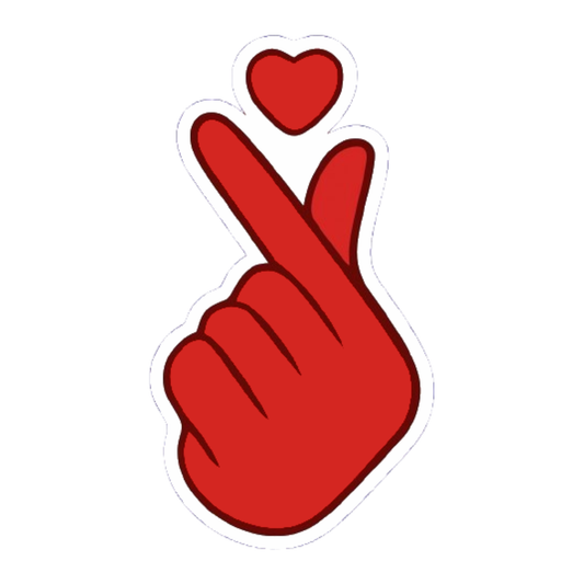 Smeeps Heart Hand Sticker – 7.7 x 5.08 cm Cute Red Design for Bikes | Waterproof & Fade-Resistant