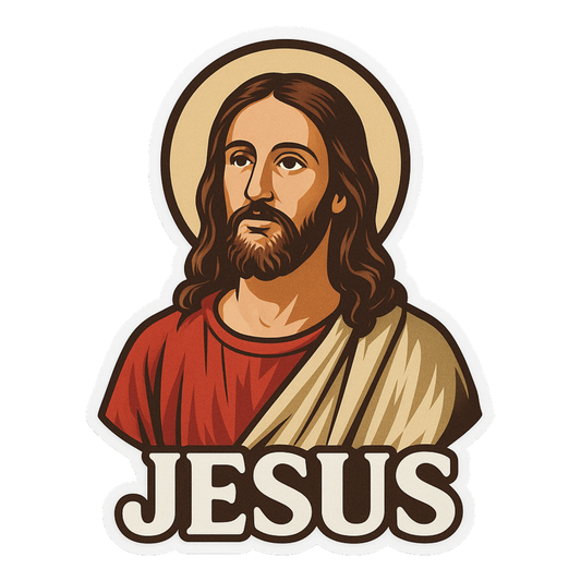 Smeeps Jesus Car Sticker – Classic Religious Design – 7.62 x 10.16 cm | Waterproof Vinyl for Cars