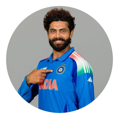 Smeeps Ravindra Jadeja Sticker – 10.16 cm (4 Inch) Indian Cricketer Vinyl Car & Bike Sticker | Team India Jersey Design | Waterproof & UV Resistant