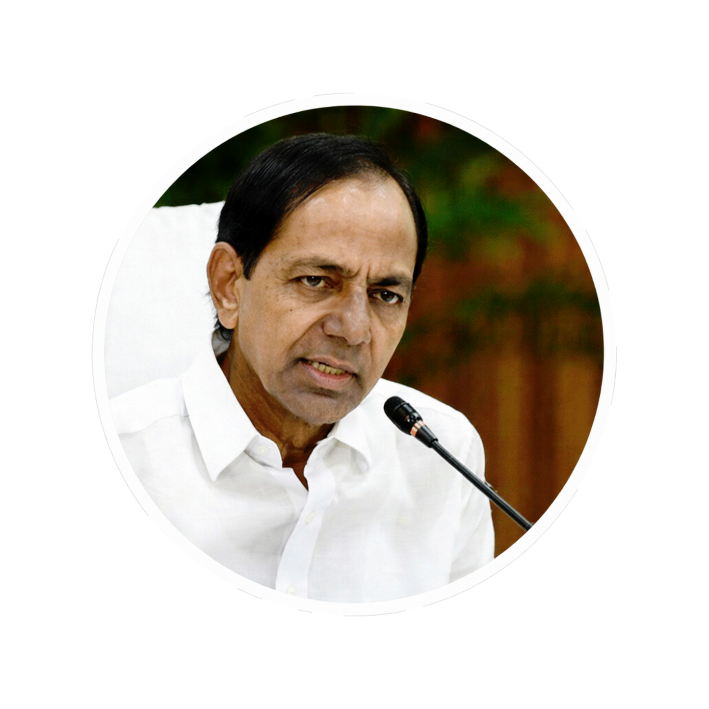 Smeeps K. Chandrashekar Rao Portrait Round Sticker – 10.16 cm (4 Inch) Car & Bike Vinyl Decal | Waterproof UV Resistant Political Design