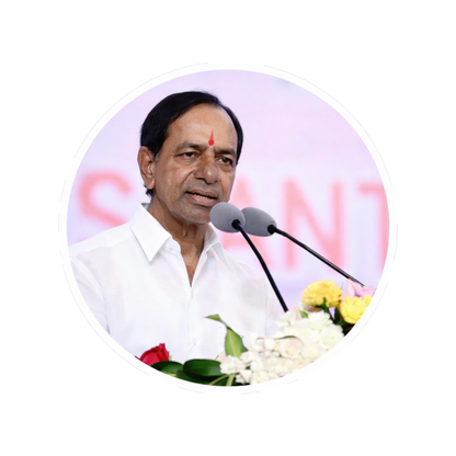 Smeeps K. Chandrashekar Rao Portrait Round Sticker – 10.16 cm (4 Inch) Car & Bike Vinyl Decal | Waterproof UV Resistant Political Sticker