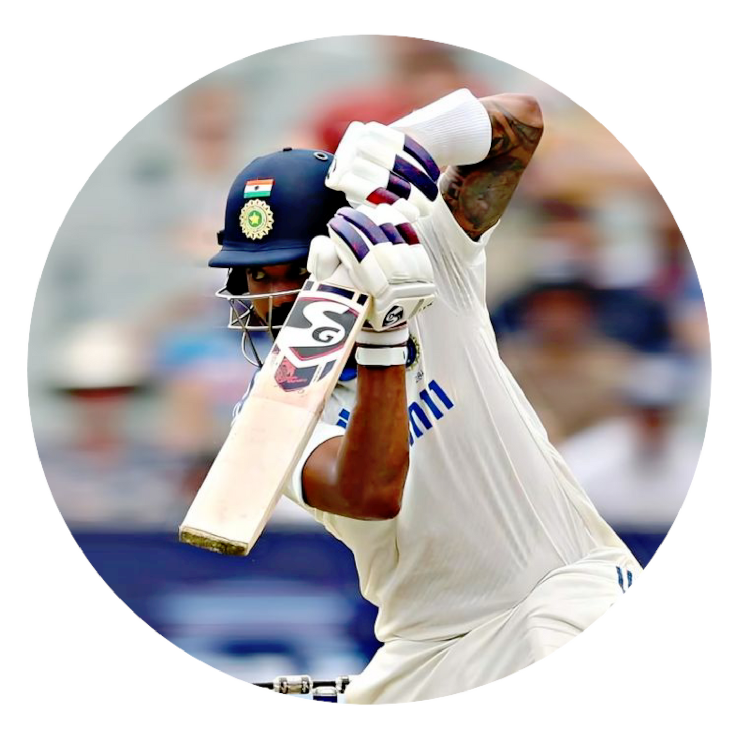 Smeeps KL Rahul Sticker – 10.16 cm (4 Inch) India Test Batsman Fan Vinyl Decal | Waterproof UV Resistant Round Sticker