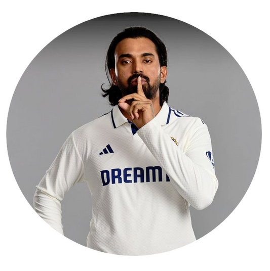 Smeeps KL Rahul Sticker – 10.16 cm (4 Inch) India Test Cricket Fan Vinyl Decal | Waterproof UV Resistant Round Sticker