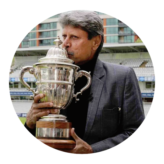 Smeeps Kapil Dev Trophy Kiss Sticker – 10.16 cm (4 Inch) Legendary Indian Cricket Icon Vinyl Car & Bike Decal | Waterproof UV Resistant