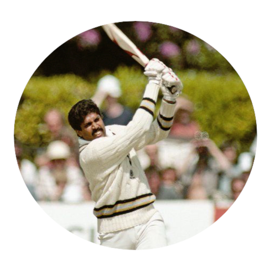 Smeeps Kapil Dev Classic Batting Sticker – 10.16 cm (4 Inch) Legendary Indian Cricketer Vinyl Car & Bike Decal | Waterproof UV Resistant