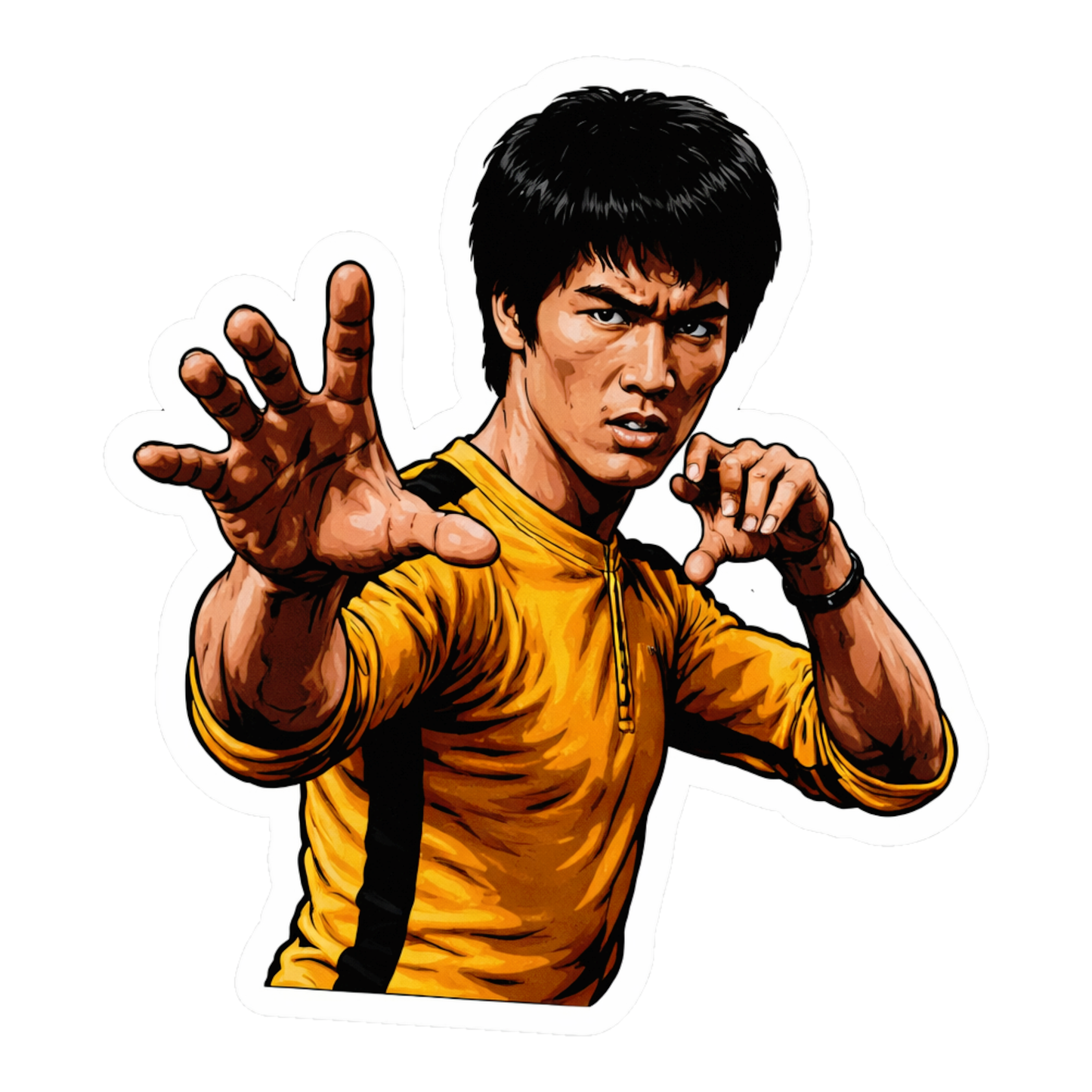 Smeeps Martial Arts Fighter Vinyl Sticker – 10.16 × 9.15 cm (4 × 3.6 Inch) Waterproof Kung Fu Car Sticker | UV Resistant Action Decal | Pack of 1