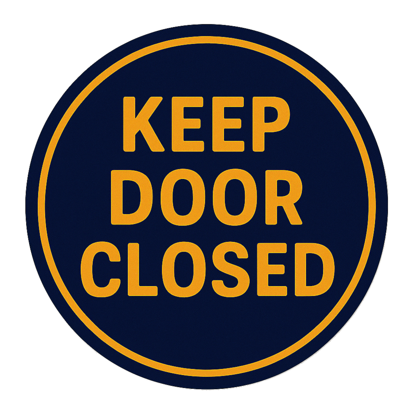 Smeeps Keep Door Closed Sticker – 11.43 x 11.43 cm Round Safety Vinyl Decal | Bold Warning Sign | Waterproof & Durable