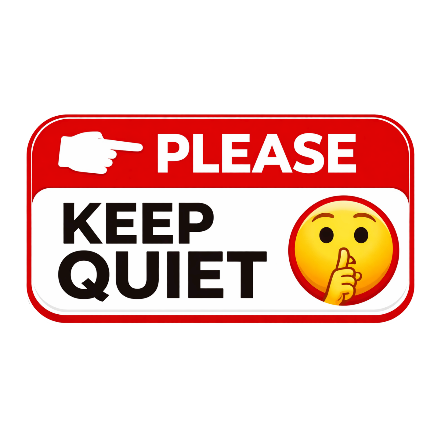 Smeeps Please Keep Quiet Instruction Sticker – 13.97 × 7.62 cm (5.5 × 3 Inch) Quiet Zone Warning Vinyl Sign | Waterproof UV Resistant Wash Proof Durable