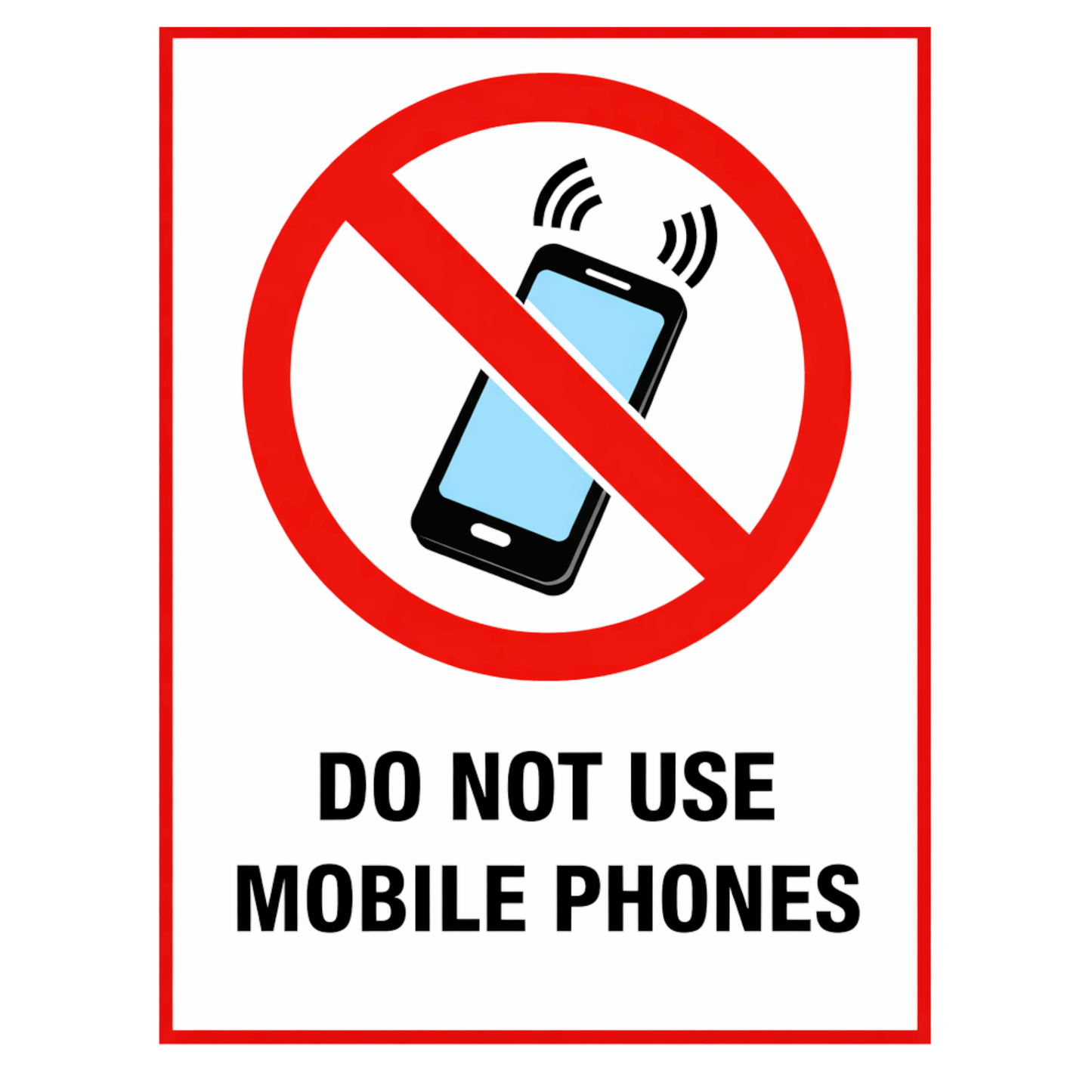 Smeeps Do Not Use Mobile Phones Sticker – 13.97 × 10.93 cm (5.5 × 4.3 Inch) No Mobile Phone Usage Warning Vinyl Sign | Waterproof UV Resistant Wash Proof Durable