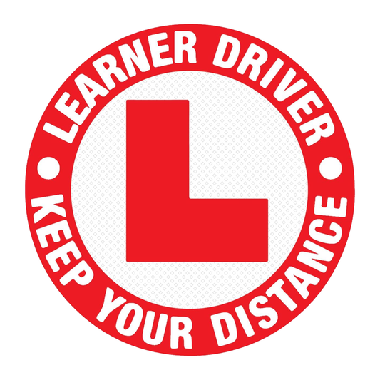 Smeeps “Learner Driver – Keep Your Distance” Stickers (15.24 cm) – High-Visibility Round L Plate for Vehicles | Waterproof Reflective Safety Sign for Cars, Bikes & Scooters