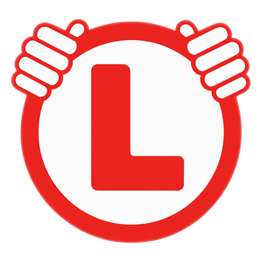 Smeeps “Holding Hands” Learner Driver L Plates (15.24 cm) – Funny & Reflective Safety Sticker for Cars, Bikes & Scooters | Waterproof & Removable Vinyl
