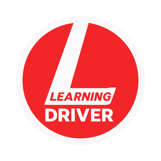 Smeeps Learning Driver Car Sticker – 14 x 14 cm Round Red L Board Safety Decal for Cars