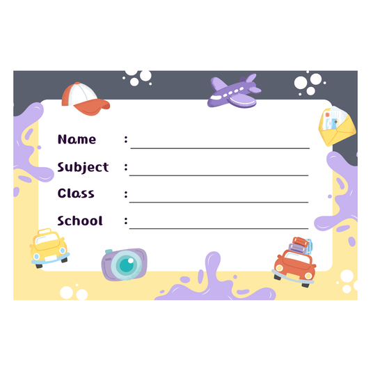 Pack of 24 |Smeeps Travel Adventure Book Label Stickers – 7.62 x 5.08 cm – Writable Notebook Stickers for Kids | School Organization | Fun Travel Design