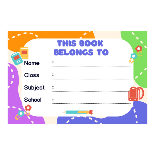 Pack of 24 |Smeeps Bright School Book Label Stickers – 7.62 x 5.08 cm – Writable Stickers for Kids’ Notebooks | Fun Classroom Design