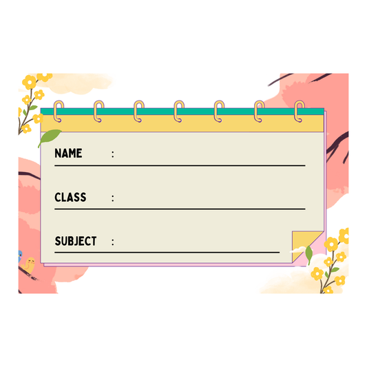 Pack of 24 |Smeeps Floral School Book Label Stickers – 7.62 x 5.08 cm – Elegant Writable Labels for Kids | Notebook-Inspired Design | Name, Class & Subject